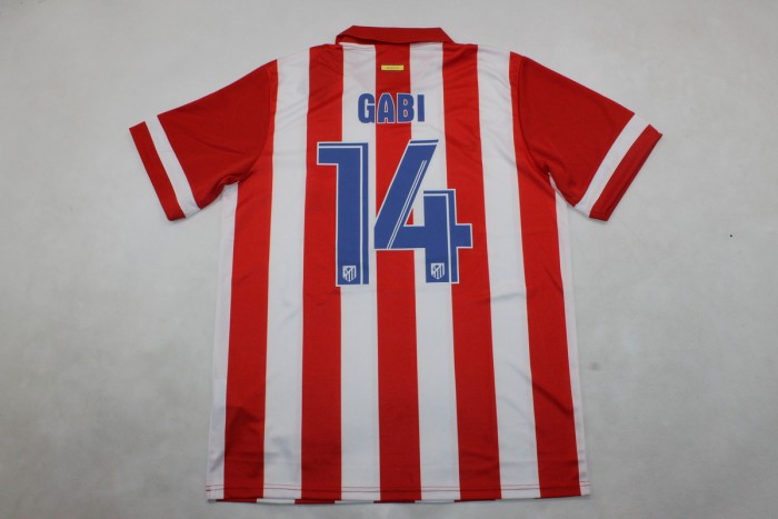 Retro Jersey 2013-2014 Atletico Madrid GABI 14 Home Soccer Jersey Vintage Football Shirt