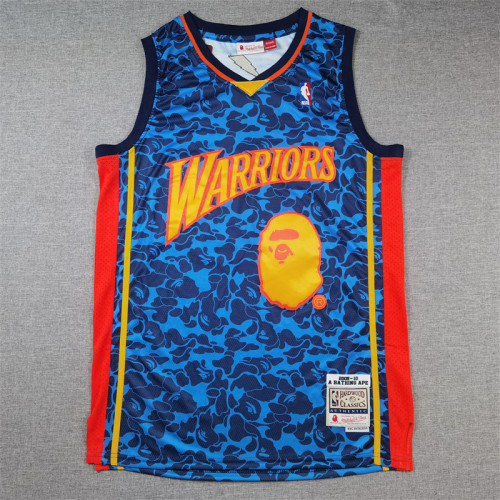Mitchell&Ness 2009-10 State Warriors 93 BAPE NBA Jersey Blue Basketball Shirt