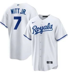 Royals 7 WITT JR. White Cool Base Jersey