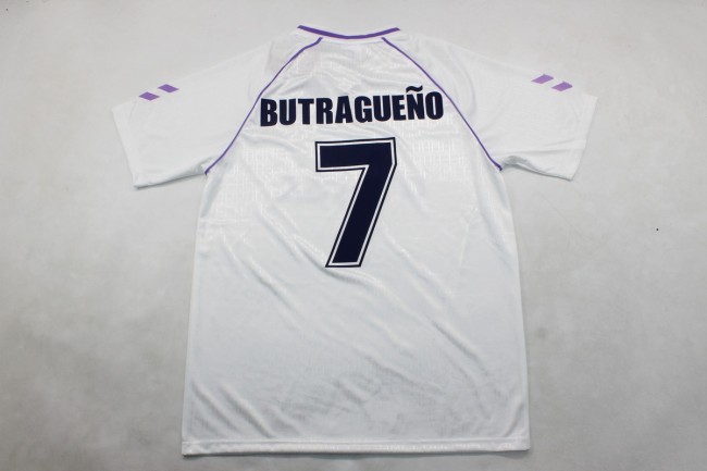 Retro Jersey 1990-1991 Real Madrid BUTRAGUENO 7 Home Soccer Jersey Vintage Real Camisetas de Futbol