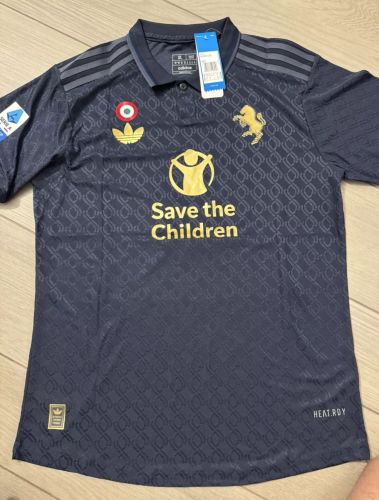 with Sponor Logo+Serie A Patch+Italia Patch Maillot Juve Shirt Player Version 2024-2025 Juventus Third Away Soccer Jersey Football Shirt