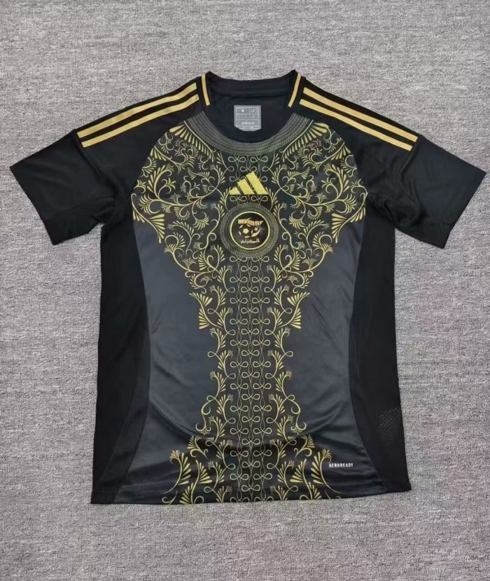 Fans Version 2025 Algeria Black Soccer Training Jersey Football Pre-match Shirt