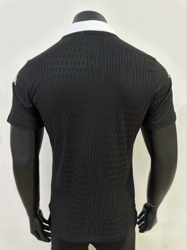 with Sponor Logo Player Version 2024-2025 AS Monaco 100th Centenary Soccer Jersey Black Football Shirt