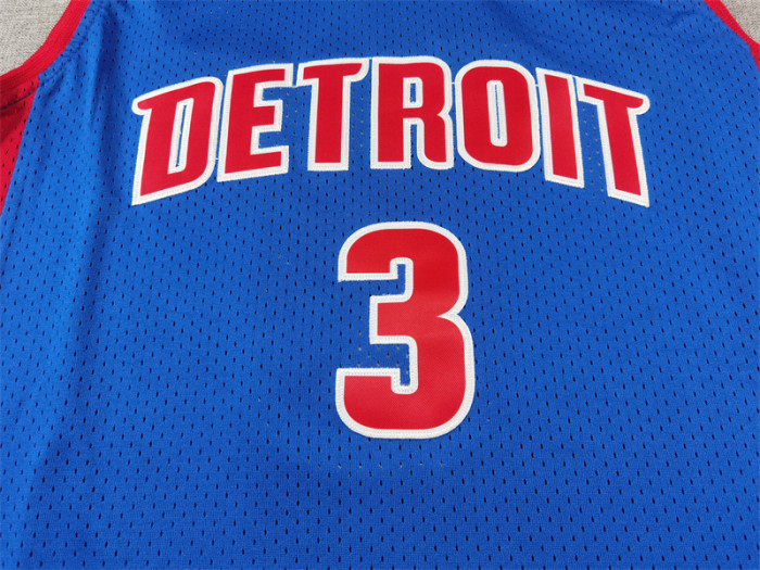 Mitchell&ness 2003-04 Detroit Pistons 3 WALLACE Blue NBA Jersey Basketball Shirt