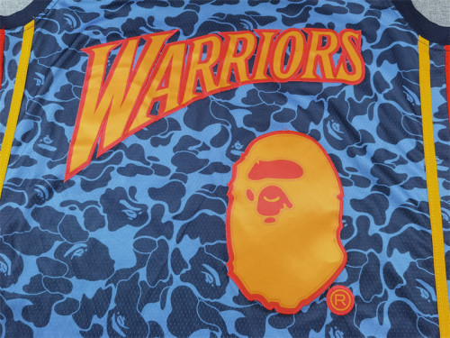 Mitchell&Ness 2009-10 State Warriors 93 BAPE NBA Jersey Blue Basketball Shirt