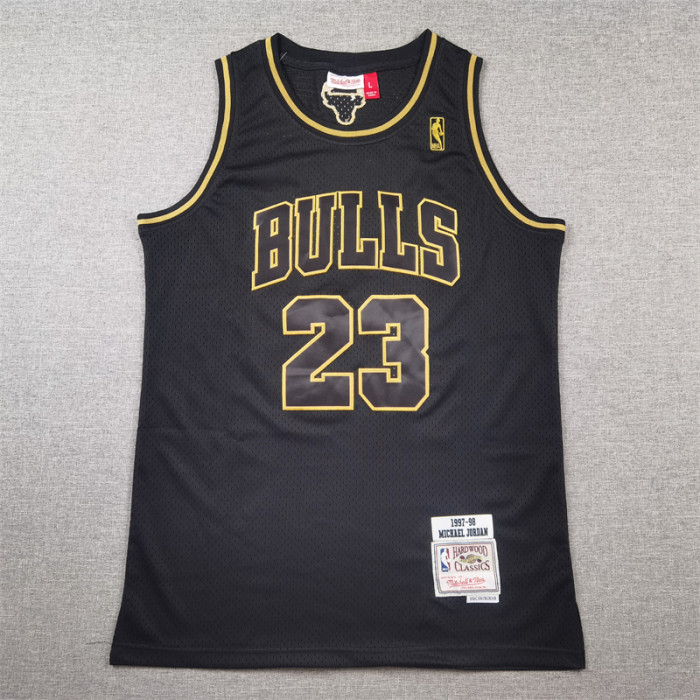 Mitchell&ness 1997-98 Chicago Bulls 23 JORDAN Basketball Shirt Black NBA Jersey