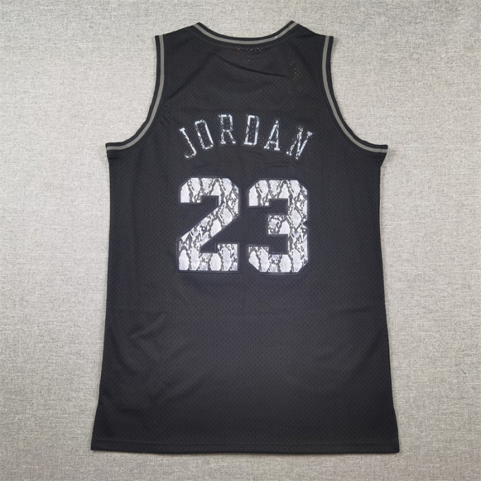 Mitchell&ness 1997-98 Chicago Bulls 23 JORDAN Basketball Shirt Black Snake Pattern NBA Jersey