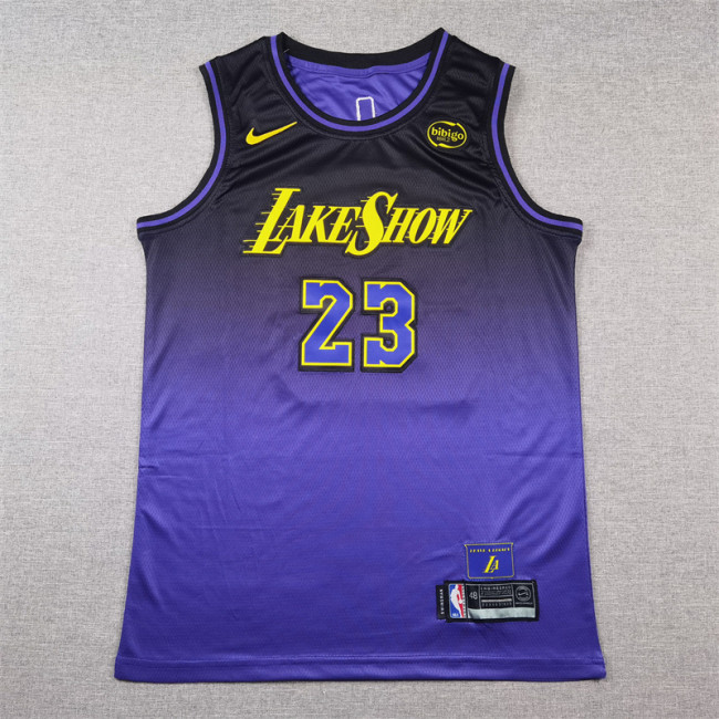 2025 City Edition Los Angeles Lakers 23 JAMES Purple NBA Jersey Basketball Shirt