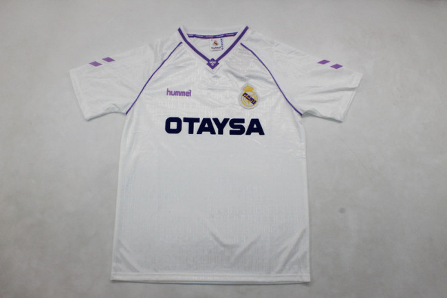 Retro Jersey 1990-1991 Real Madrid Home Soccer Jersey Vintage Real Camisetas de Futbol