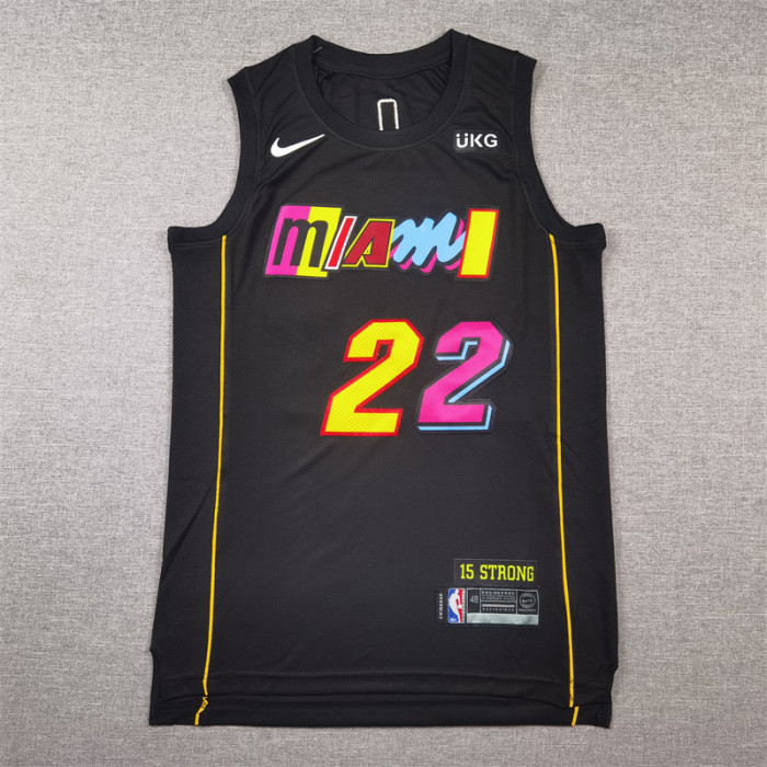2022 Miami Heat 22 BUTLER Black NBA Jersey Basketball Shirt