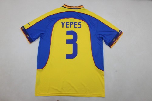 Retro Jersey 2001-2002 Colombia YEPES 3 Home Soccer Jersey Vintage Football Shirt
