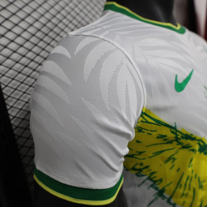 Player Version 2024 Brazil White/Yellow Special Edition Soccer Jersey Brasil Football Shirt