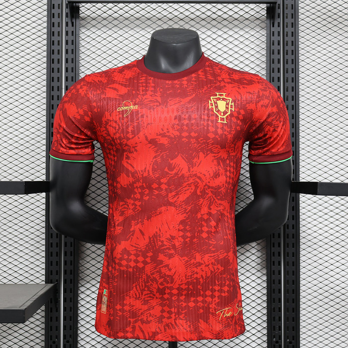 Player Version 2025 Portugal Red Comma Special Edition Soccer Jersey Football Shirt