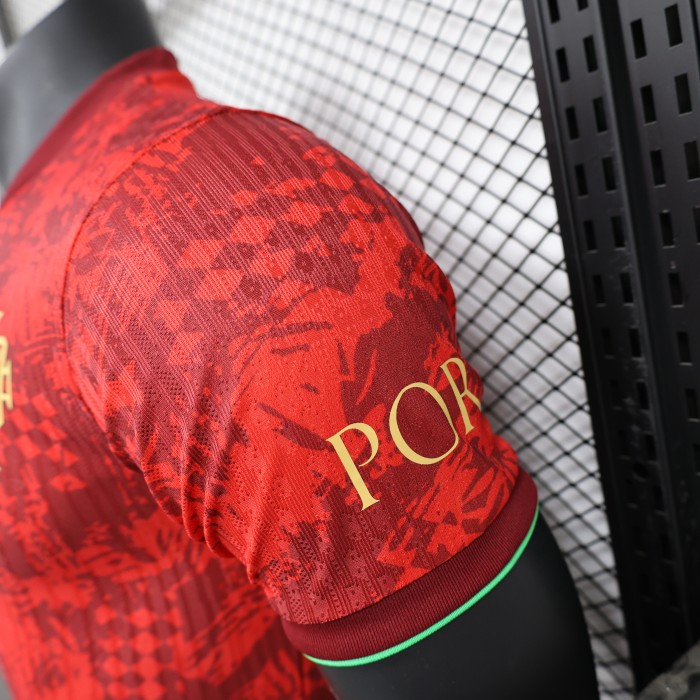 Player Version 2025 Portugal Red Comma Special Edition Soccer Jersey Football Shirt