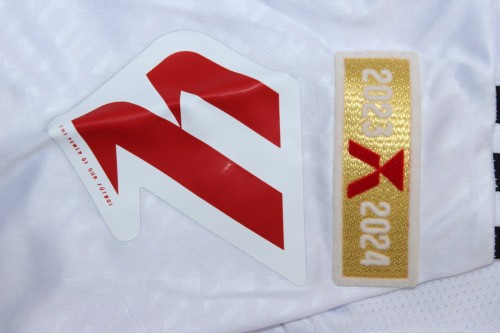 with HP+LALIGA+Liga Champions Patch Fan Version 2024-2025 Real Madrid MBAPPE 9 Home Soccer Jersey Real Football Shirt