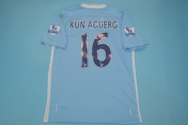 with EPL Patch Retro Jersey 2011-2012 Manchester City KUN AGUERO 16 Home Soccer Jersey