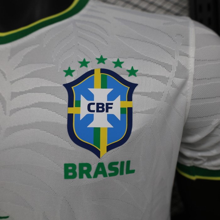 Player Version 2024 Brazil White/Yellow Special Edition Soccer Jersey Brasil Football Shirt