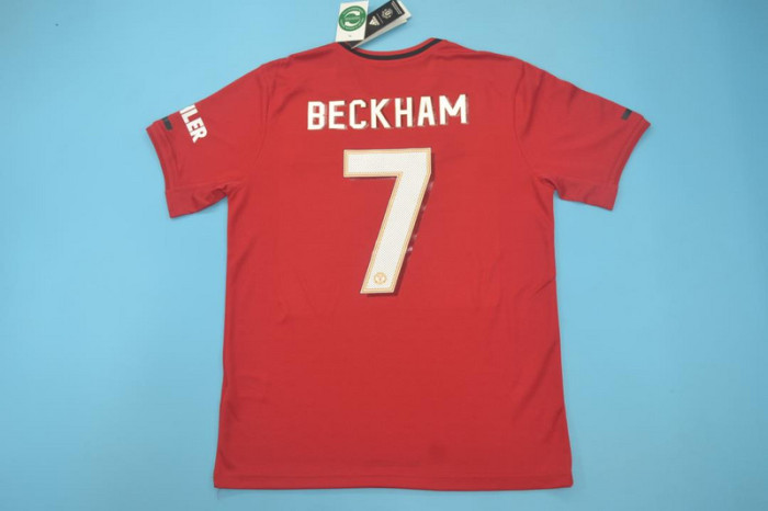 Retro Jersey 2019-2020 Manchester United BECKHAM 7 Home Soccer Jersey Vintage Football Shirt
