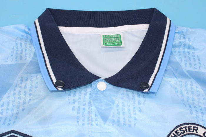 Retro Jersey 1988-1990 Manchester City Home Soccer Jersey Blue Vintage Football Shirt