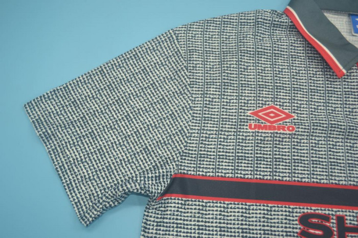 Retro Jersey 1995-1996 Manchester United Third Grey Soccer Jersey Vintage Football Shirt