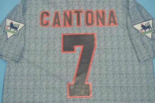 with EPL Patch Retro Jersey 1995-1996 Manchester United CANTONA 7 Third Soccer Jersey Vintage Football Shirt
