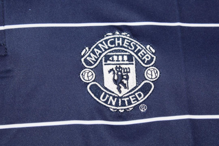 Retro Jersey 1999-2000 Manchester United Away Dark Blue Soccer Jersey Vintage Football Shirt