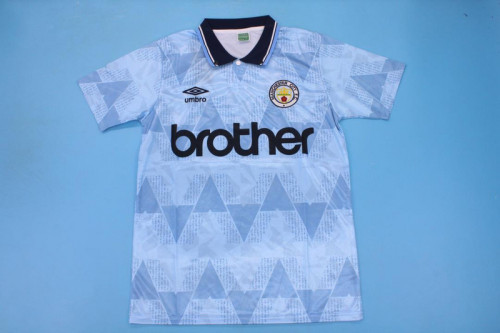 Retro Jersey 1988-1990 Manchester City Home Soccer Jersey Blue Vintage Football Shirt