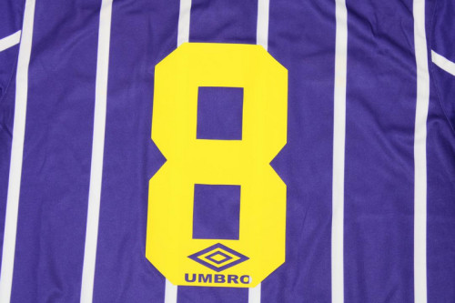 Retro Jersey 1992-1994 Manchester City 8 Away Purple Soccer Jersey Vintage Man City Football Shirt