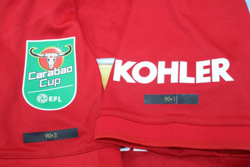 with Carabao Cup EFL Patch Retro Jersey 2019-2020 Manchester United Home Soccer Jersey Vintage Football Shirt