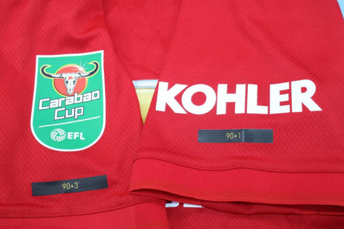 with Carabao Cup EFL Patch Retro Jersey 2019-2020 Manchester United Home Soccer Jersey Vintage Football Shirt