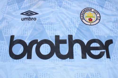 Retro Jersey 1988-1990 Manchester City Home Soccer Jersey Blue Vintage Football Shirt