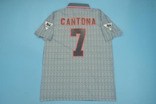 with EPL Patch Retro Jersey 1995-1996 Manchester United CANTONA 7 Third Soccer Jersey Vintage Football Shirt