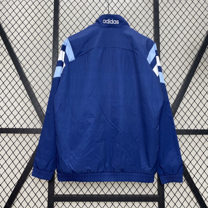 Retro Model Argentina Dark Blue Soccer Windbreaker Jacket Football Jacket