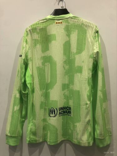 Coldplay Long Sleeve Barca Camisetas de Futbol Fan Version 2024-2025 Barcelona Third Away Soccer Jersey