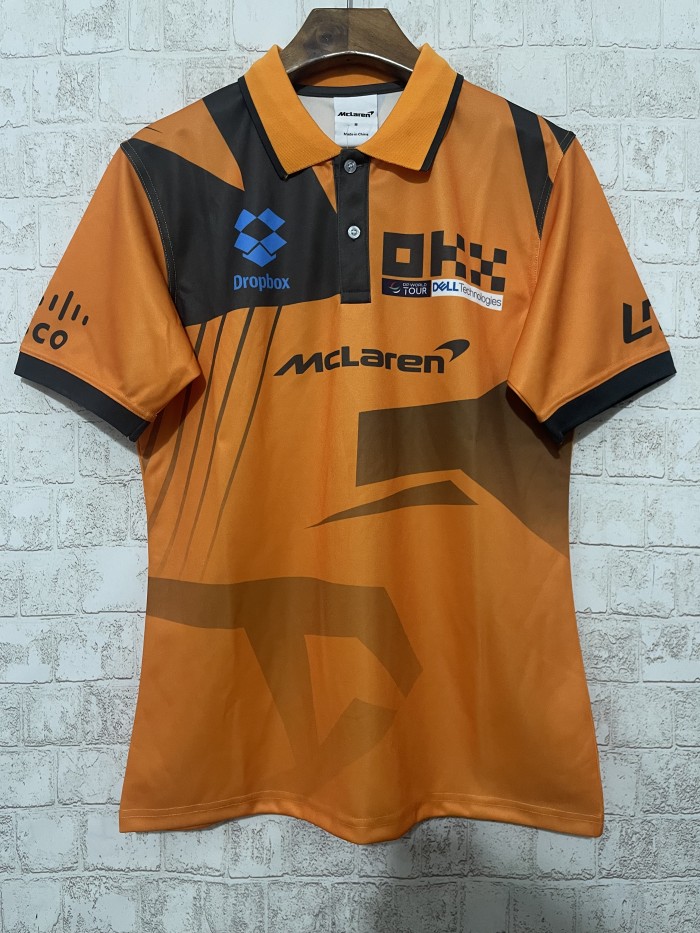 2024 Mclaren LANDO 4 Orange Racing Jersey with Collar