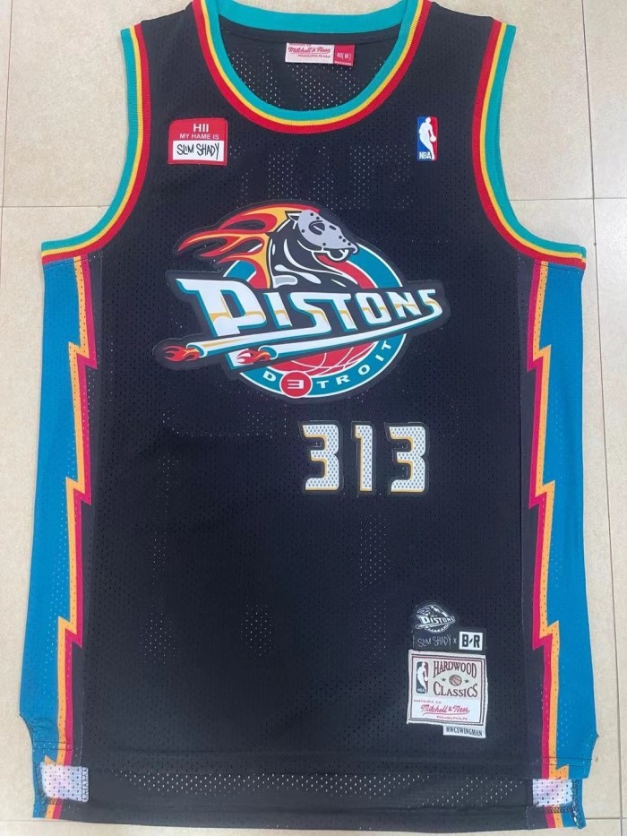 Mitchell & Ness Detroit Pistons 313 Shady Black NBA Jersey