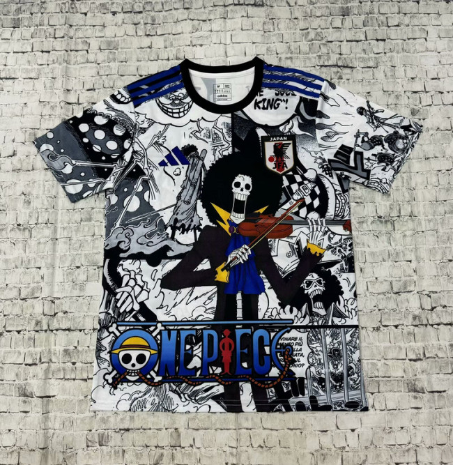 Fan Version Japan 2024 Black/White Comic Soccer Jersey Football Shirt