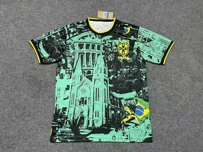 Fan Version 2024 Brazil Green Special Edition Soccer Jersey Brasil Football Shirt