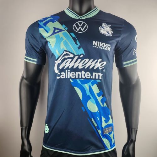 Player Version 2024-2025 Puebla Away Dark Blue Soccer Jersey Football Shirt