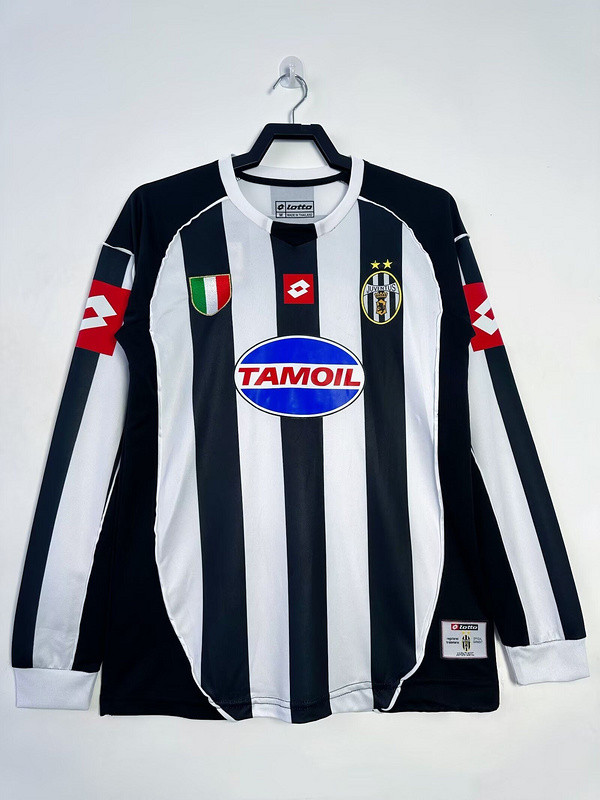 Long Sleeve Retro Jersey 2002-2003 Juventus Home Soccer Jersey Vintage Maillot de Foot