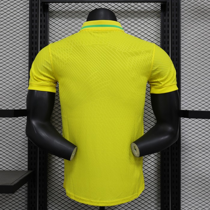 Player Version 2025 Brazil Yellow Soccer Jersey Brasil Football Shirt