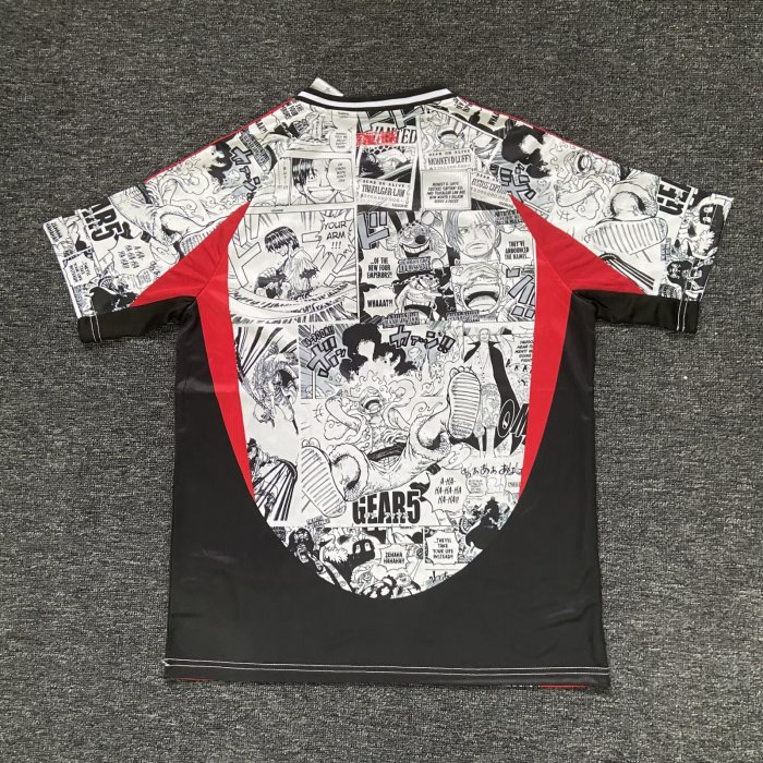 Fan Version Japan 2024 White/Black/Red Comic Soccer Jersey Football Shirt