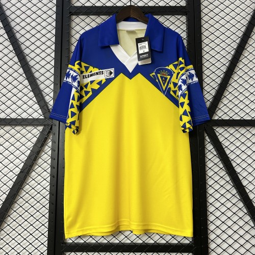 without Sponor Logo Retro Jersey 1991-1992 Cadiz Home Soccer Jersey Vintage Football Shirt