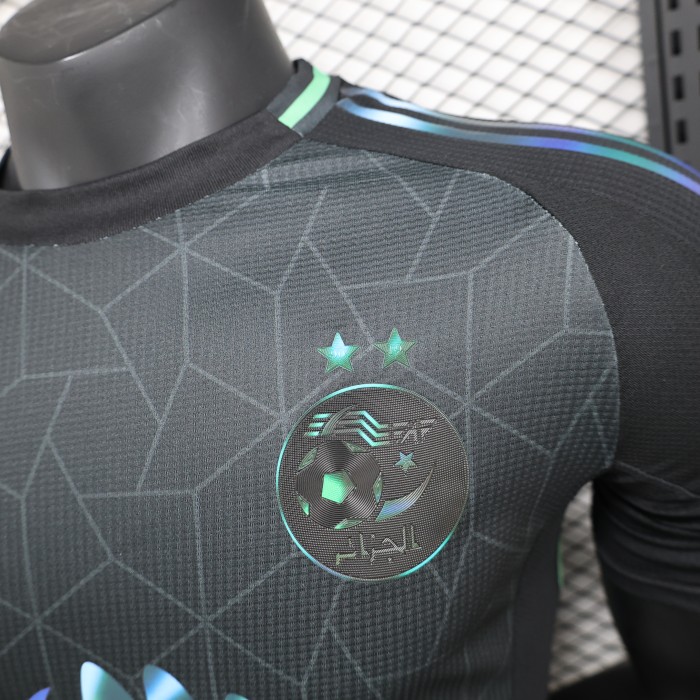 with Sponor Logo Player Version 2025 Algeria Black Special Edition Soccer Jersey Football Shirt