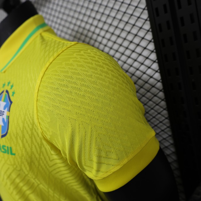 Player Version 2025 Brazil Yellow Soccer Jersey Brasil Football Shirt