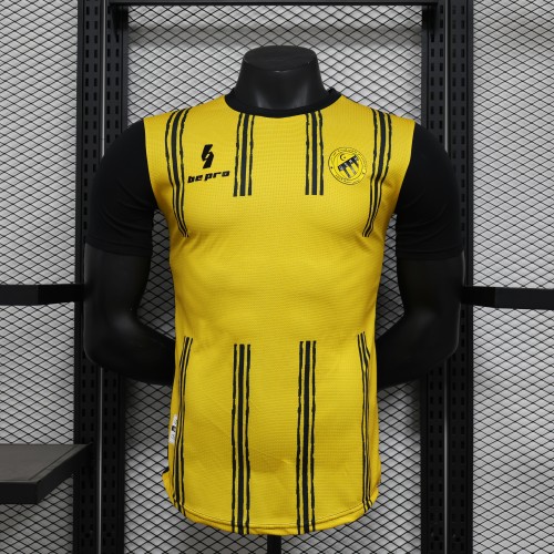Player Version 2024-2025 USM El-Harrach Yellow Soccer Jersey USMH Football Shirt