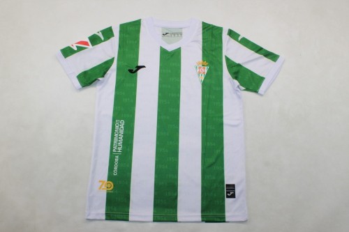 with Sponor Logo+LALIGA Patch Fan Version 2024-2025 Córdoba Home Soccer Jersey Cordoba Cordoba Football Shirt