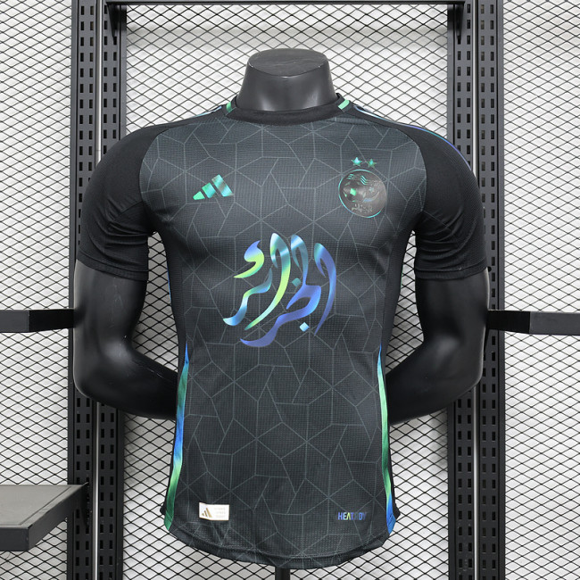 with Sponor Logo Player Version 2025 Algeria Black Special Edition Soccer Jersey Football Shirt
