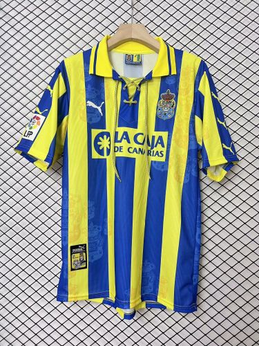 with LFP Patch Retro Jersey 1997-1998 Las Palmas Away Soccer Jersey Football Shirt