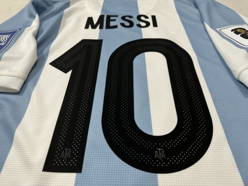 with World Cup Qualifiers 2026 Patches Fan Version Argentina 2024 MESSI 10 Blue/White 50th Anniversary Soccer Jersey Football Shirt